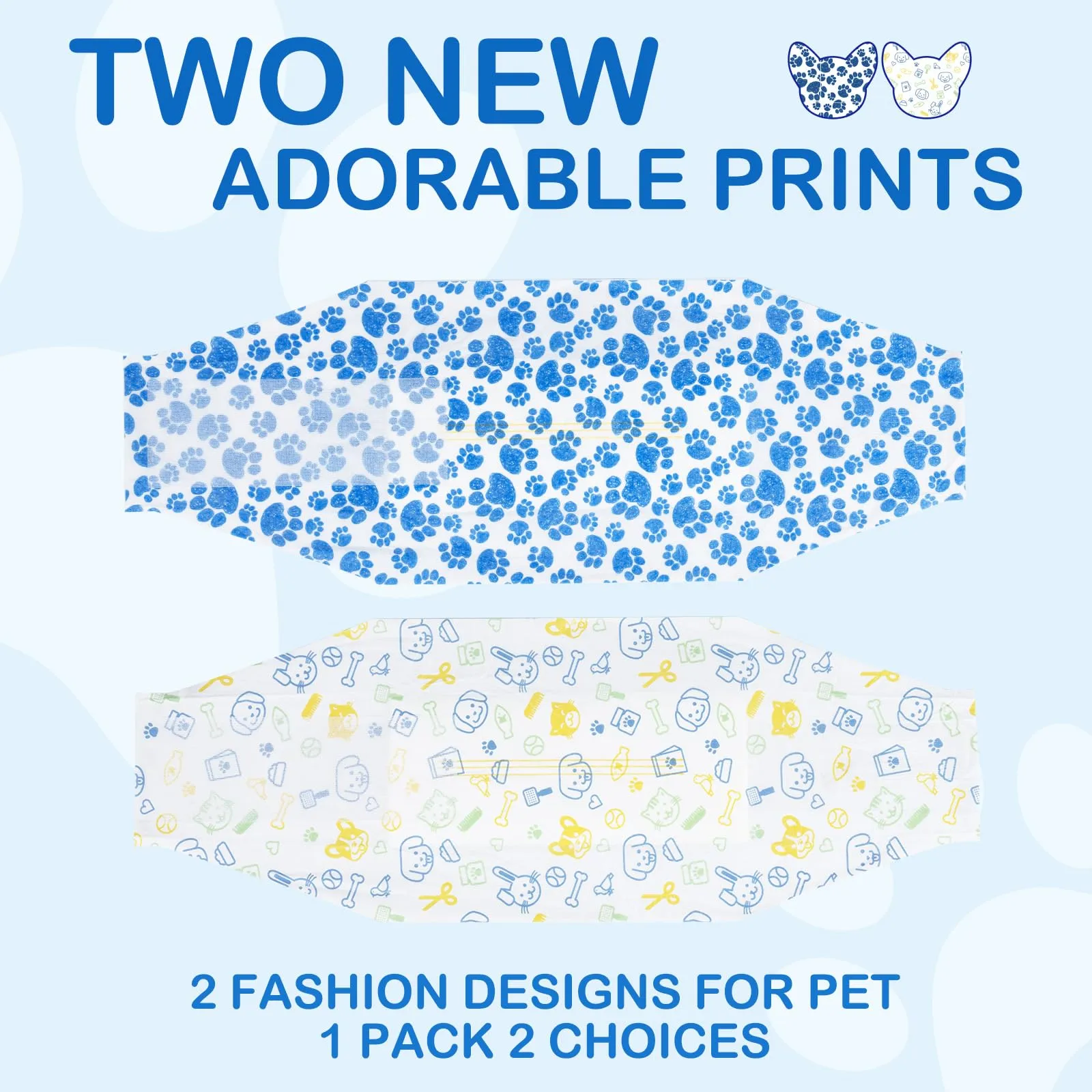Dono Pannolini Cani Maschi, 60 Pezzi, Pannolini per Cani Maschi per Incontinenza, Indicatore di Bagnatura, Super Assorbenti, a Prova di Perdite, Minzione Eccitante, Calore,XS,S,M,L - immagine 2