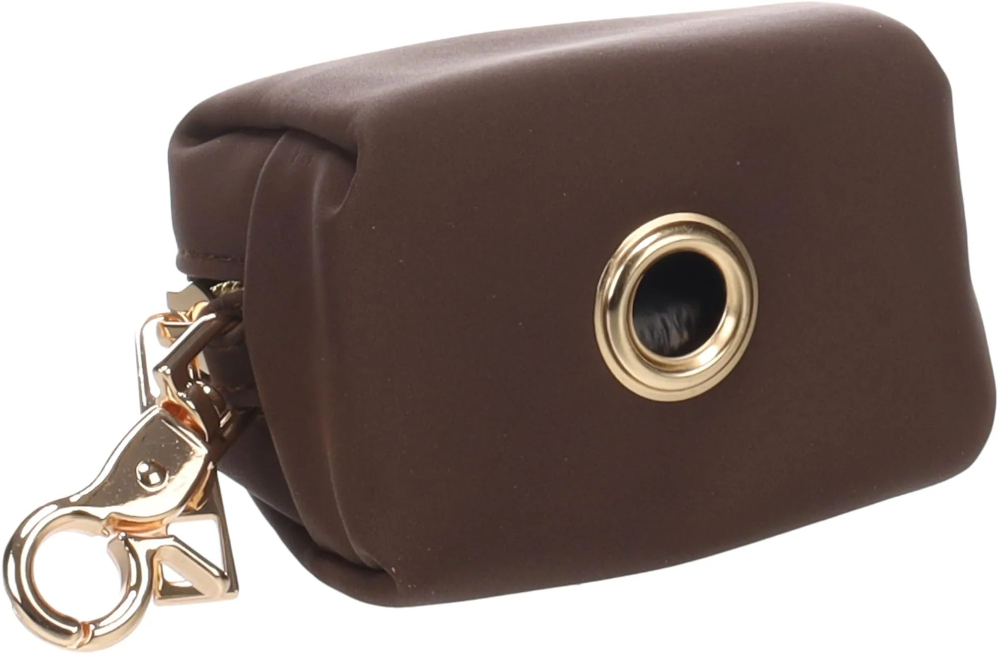 porta sacchetti cane - Mirko Marrone scuro - pochette in PU - chiusura lampo - moschettone - 1 rotolo incluso - Flamingo - immagine 3