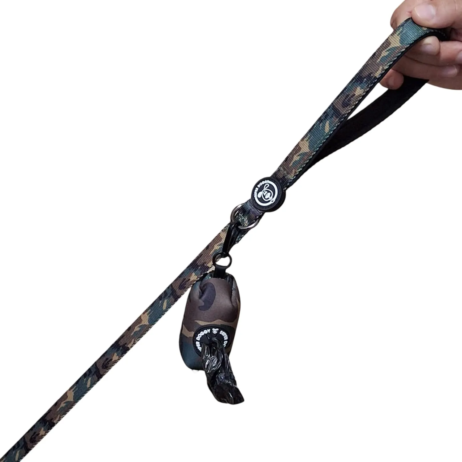 Dispenser per Sacchetti per Cacca di Cane - Porta Sacchetti con Disegni per Guinzaglio - Buste per Premi e Accessori per Animali Domestici - Include Bustine Cani (Camouflage) - immagine 5