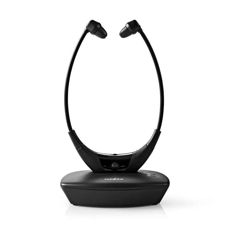 Auricolari Nedis HPRF010BK wireless e cablati RF per TV, neri - immagine 1