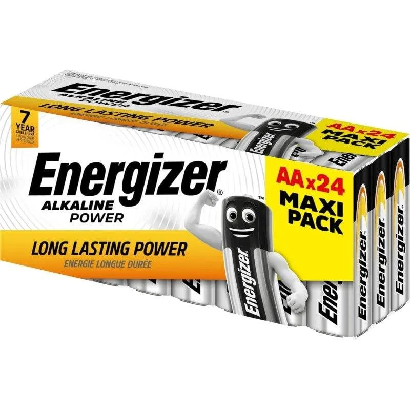 Pila Alcalina AA 1,5V Energizer Pack 24, Lunga Durata Senza Perdite - immagine 1