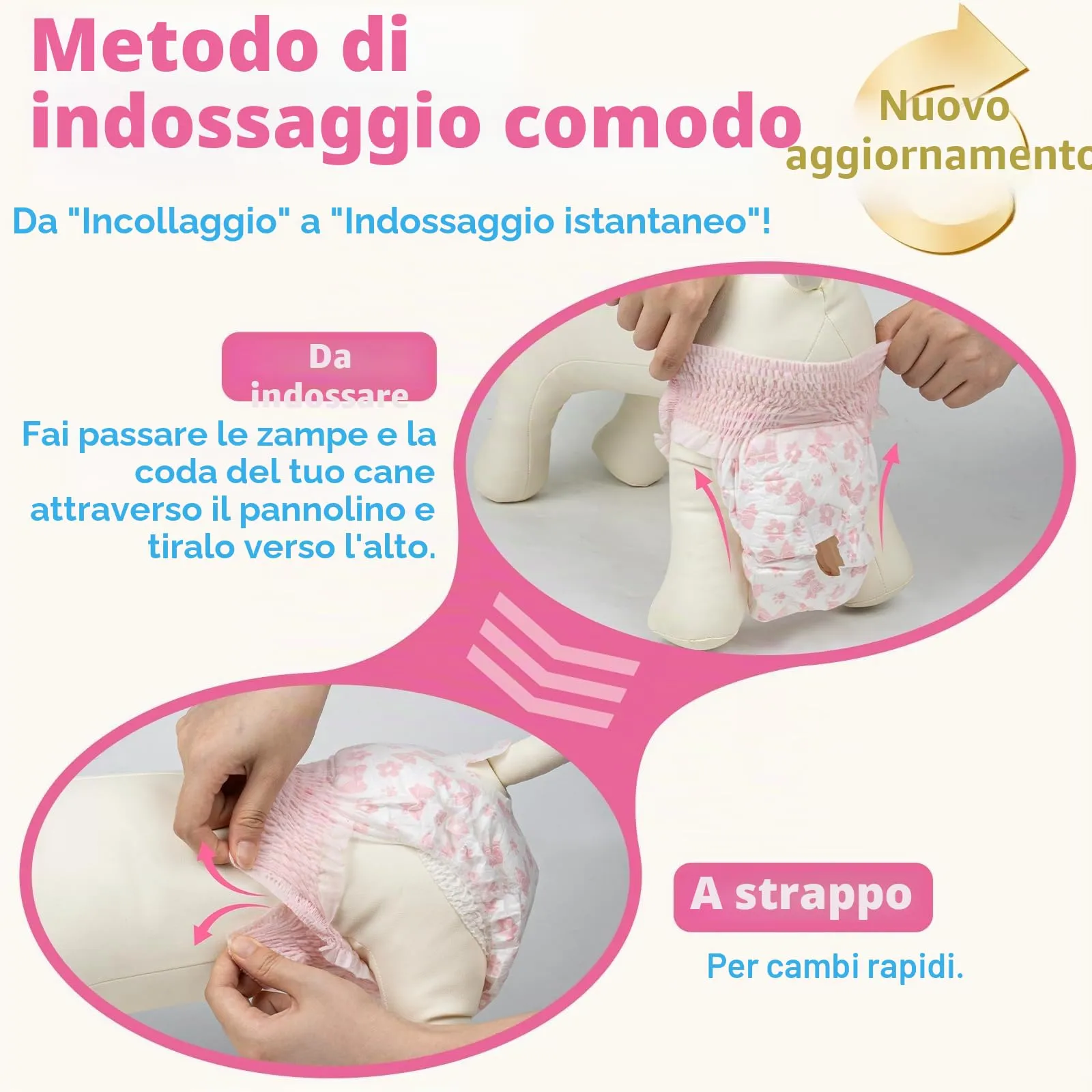 DONO Pannolini per Cani Femmina, 10 pezzi, Pannolino Cane Femmina, Mutandine per il calore, pannolini per gatti incontinenti, super assorbenti, incontinenza, L (30-50 cm) - immagine 9