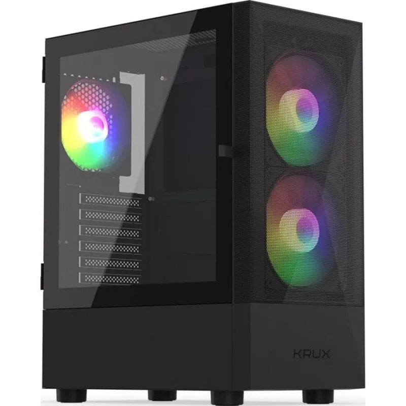 Case PC Krux Vako RGB ATX con Ventilatori RGB e Pannello in Vetro Temprato - immagine 1