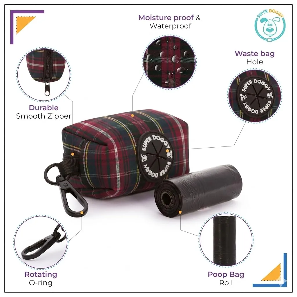 Dispenser per Sacchetti per Cacca di Cane - Porta Sacchetti con Disegni per Guinzaglio - Buste per Premi e Accessori per Animali Domestici - Include Bustine Cani (Scottish) - immagine 3