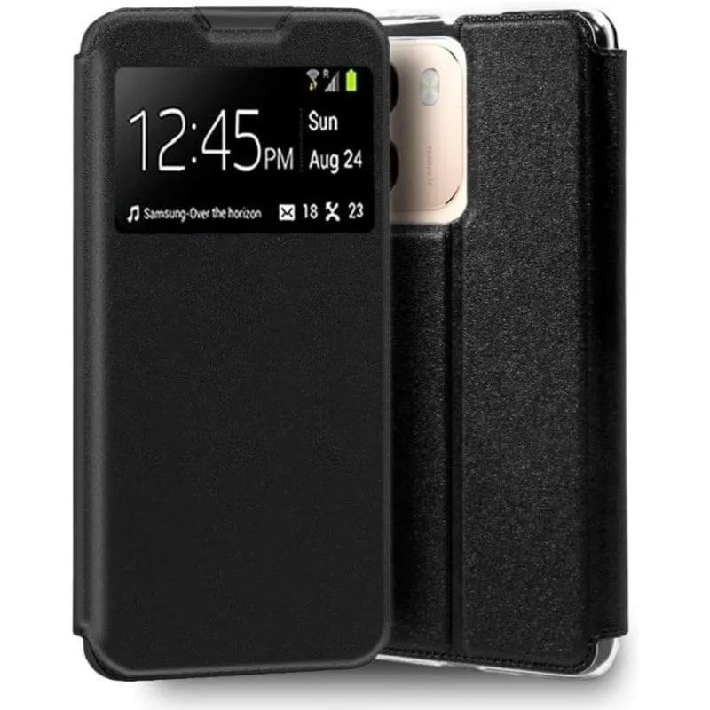 Funda COOL Flip Cover Tipo Libro Pelle Sintetica Nera per Oppo A6 / A6 5G - immagine 1