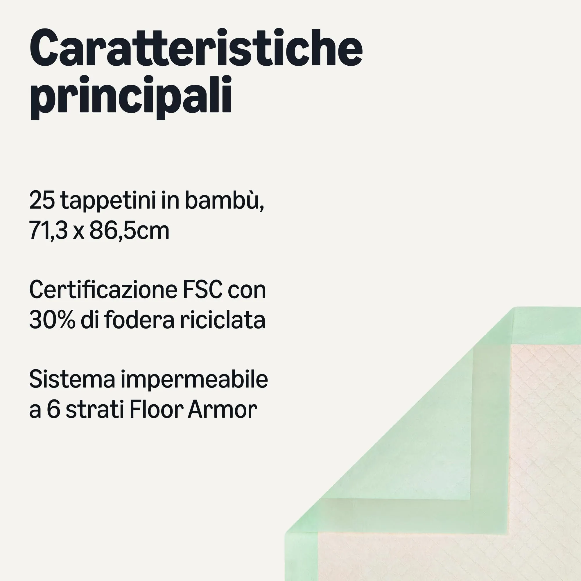 Amazon Basics Tappetini Igienici in Bambù Antiperdita per Cani e Cuccioli, Formato Regular/Standard, Confezione da 25, Dimensioni 71.3 × 86.5 cm - immagine 2