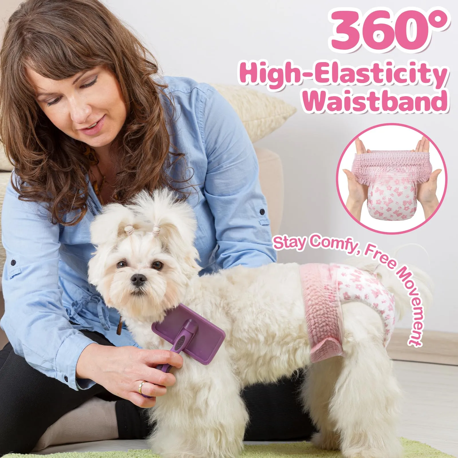 Dono Pannolini per cani femmina, 10 pezzi, pantaloni per incontinenza, pannolini per cani femmina, pannolini pull-up per cani, pannolini per cani, pannolini per gatti, super assorbenti, incontinenza - immagine 3