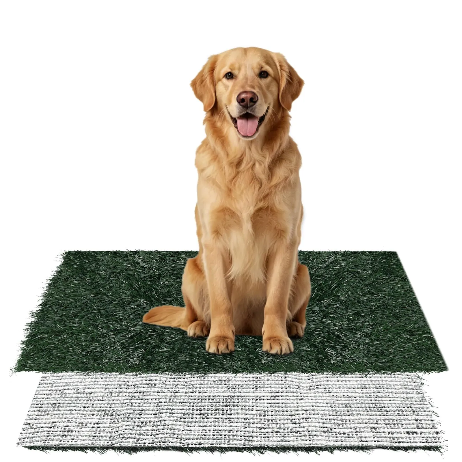 AUYAO Lettiera per Cani, Dog Toilette per Cani con Erba Artificiale, 80 x 100 cm, Toilette Tappeto Erboso Lavabile per Training Cucciolo per Interni ed Esterni, Verde - immagine 1