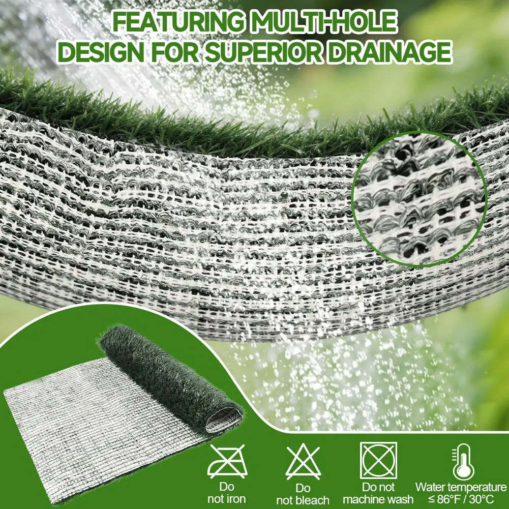 AUYAO Lettiera per Cani, Dog Toilette per Cani con Erba Artificiale, 80 x 100 cm, Toilette Tappeto Erboso Lavabile per Training Cucciolo per Interni ed Esterni, Verde - immagine 5
