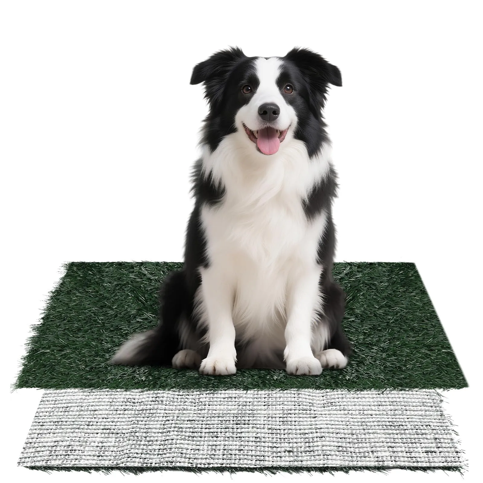 AUYAO Lettiera per Cani, Dog Toilette per Cani con Erba Artificiale, 46 x 58 cm, Toilette Tappeto Erboso Lavabile per Training Cucciolo per Interni ed Esterni, Verde - immagine 1