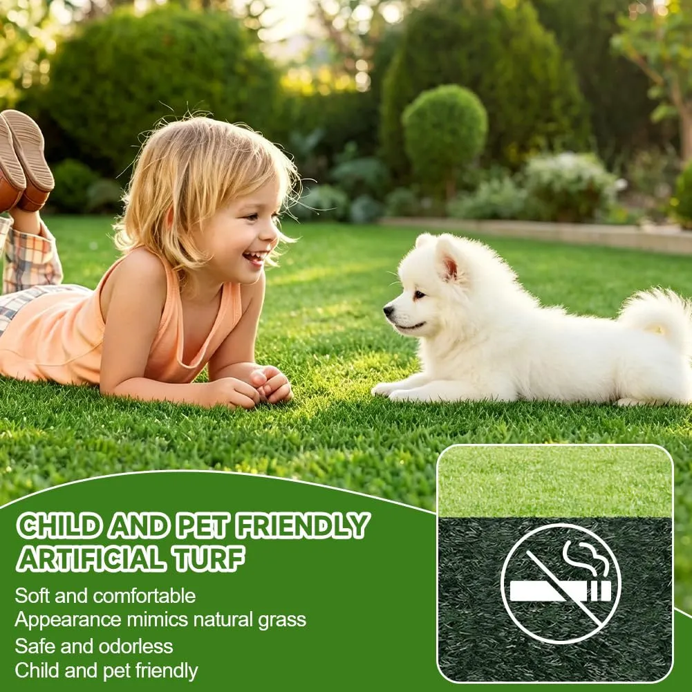 AUYAO Lettiera per Cani, Dog Toilette per Cani con Erba Artificiale, 46 x 58 cm, Toilette Tappeto Erboso Lavabile per Training Cucciolo per Interni ed Esterni, Verde - immagine 4