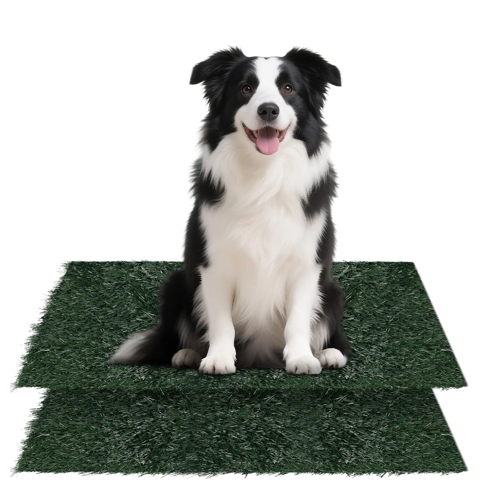 AUYAO 2 Pezzi Lettiera per Cani, Dog Toilette per Cani con Erba Artificiale, 46 x 58 cm, Toilette Tappeto Erboso Lavabile per Training Cucciolo per Interni ed Esterni, Verde - immagine 1