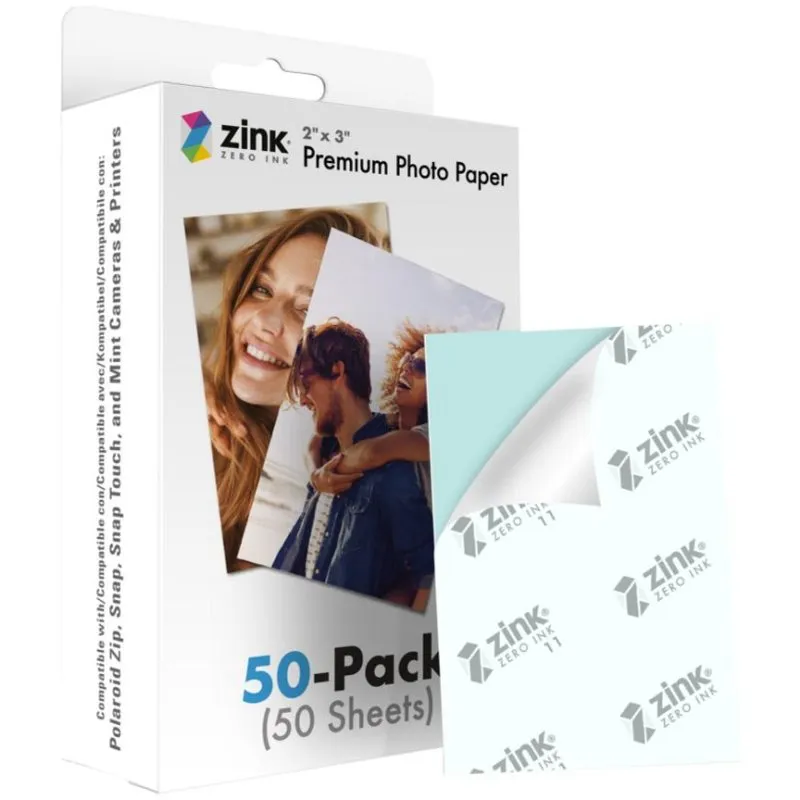 Carta Fotografica Polaroid ZINKPZ2X350 Lucida 2x3" 50 fogli - immagine 1