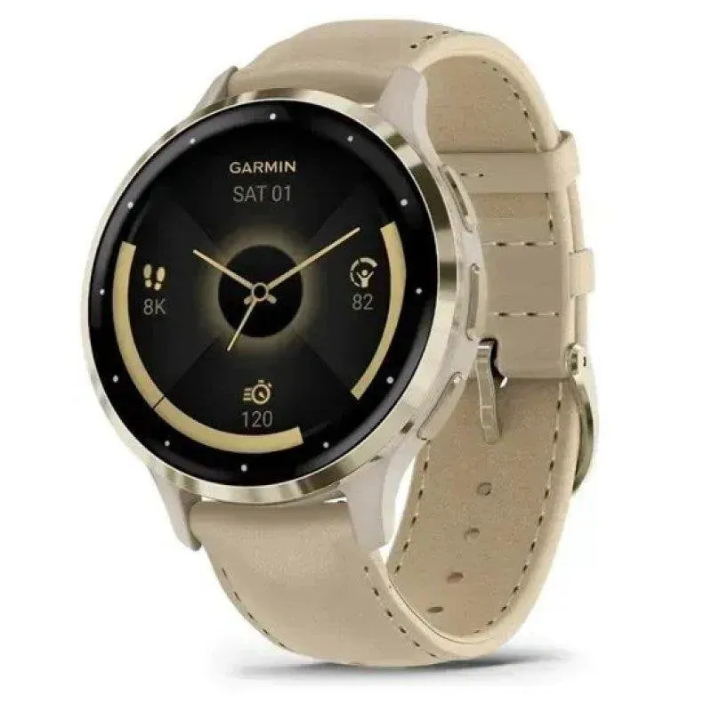 Garmin 010-02785-55 Bluetooth GPS 41mm AMOLED Oro Resistente Acqua 5ATM SpO2 - immagine 1