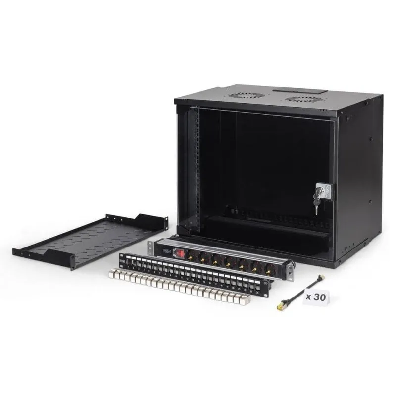 Armadio Rack Digitus SOHO Pro 9U 483 mm (19") a Muro Nero - immagine 1