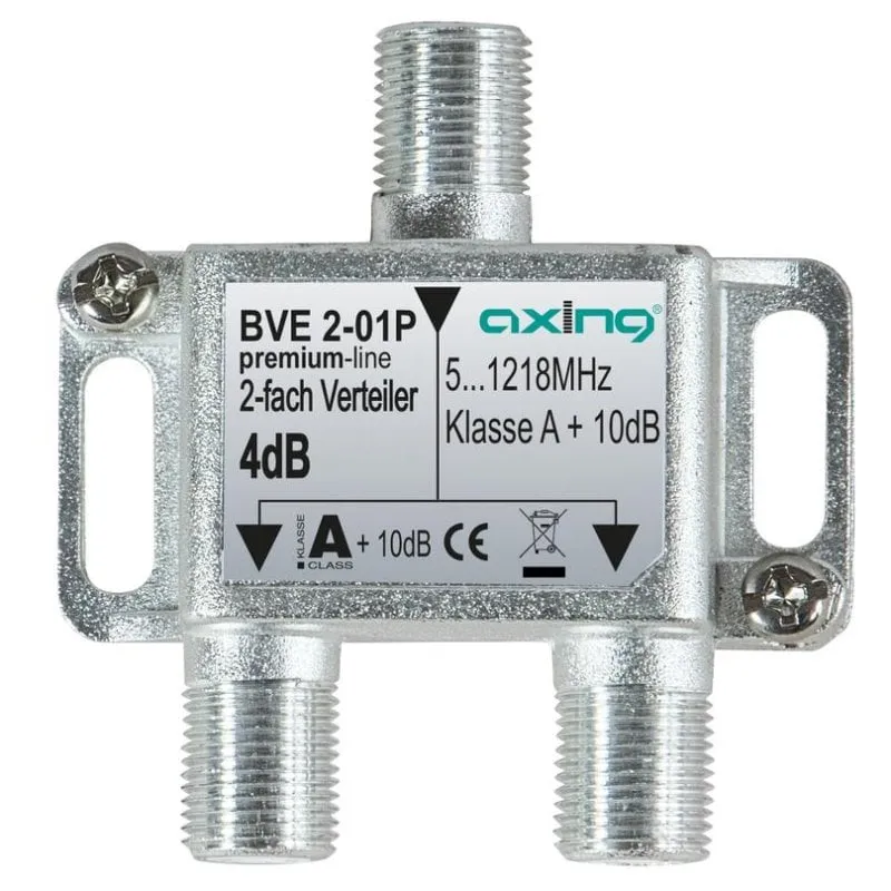 Divisore di segnale Axing BVE 2-01P coassiale 5-1218 MHz acciaio inossidabile 10 dB - immagine 1