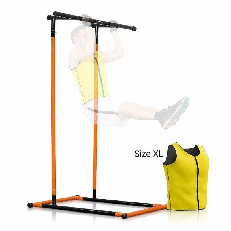 Pack Sbarra per Trazioni Fitness InnovaGoods con Guida Esercizi e Gilet Sauna Uomo XL - immagine 1