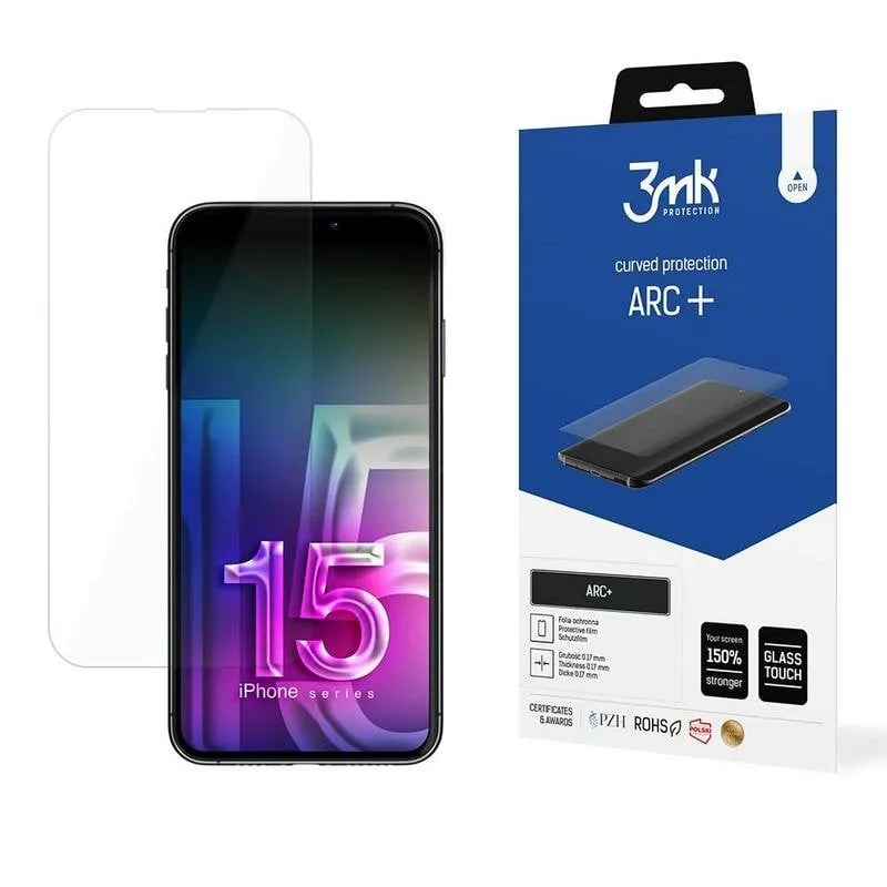 Protettore schermo 3MK ARC+ per iPhone 15 Pro - immagine 1