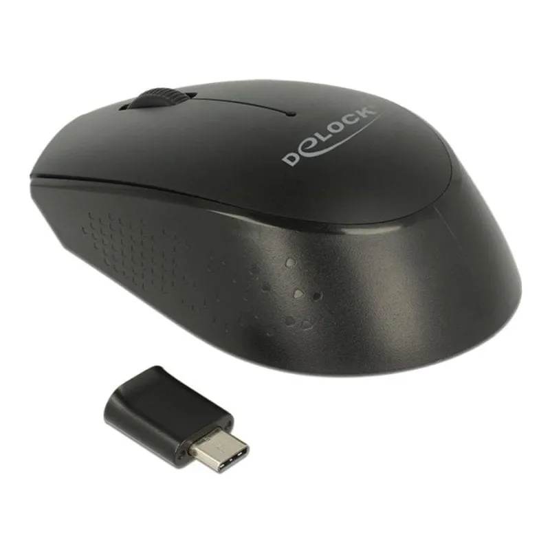 Mouse Delock 12526 Wireless RF 1000 DPI Nero Ambidestro Ricevitore Nano USB Type-A - immagine 1
