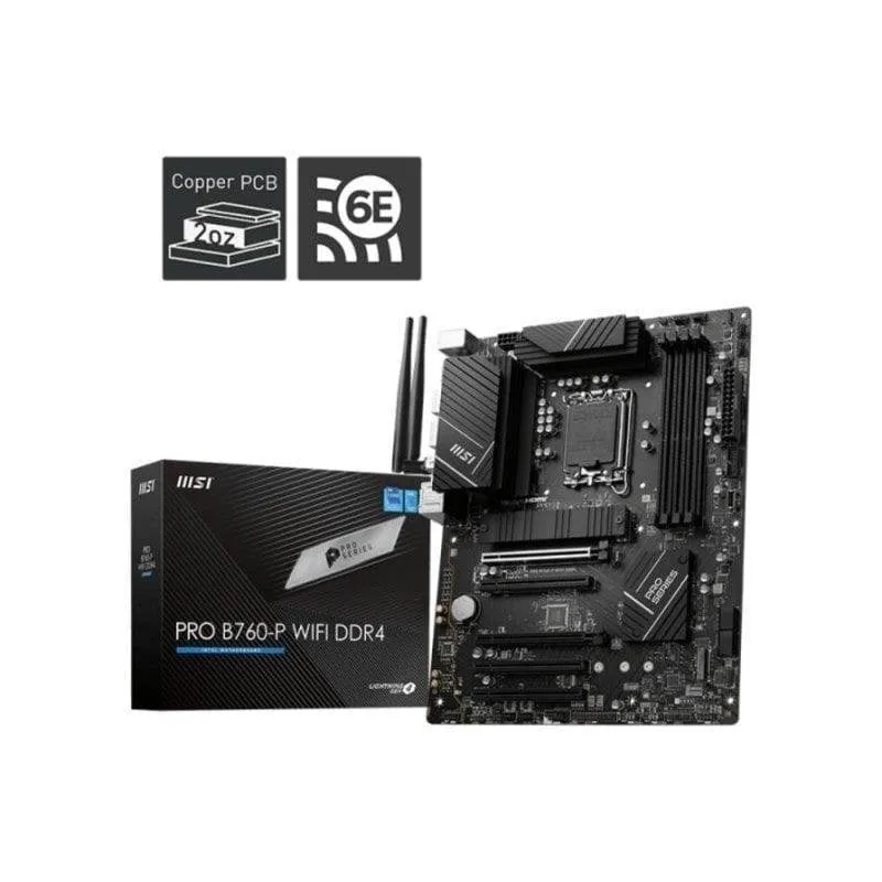 Scheda Madre MSI PRO B760-P Intel B760 LGA 1700 DDR4 ATX WiFi 6E 2.5GbE RAID - immagine 1