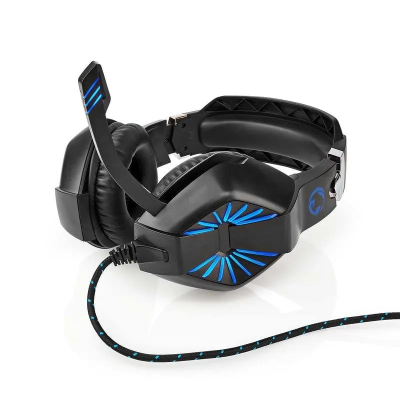 Auricolari Nedis GHST250BK con cavo USB e jack 3,5 mm gaming LED nero - immagine 1