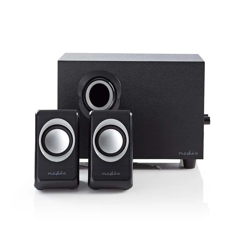 Altoparlanti Nedis 2.1 cablati 16W con subwoofer e alimentazione USB - immagine 1
