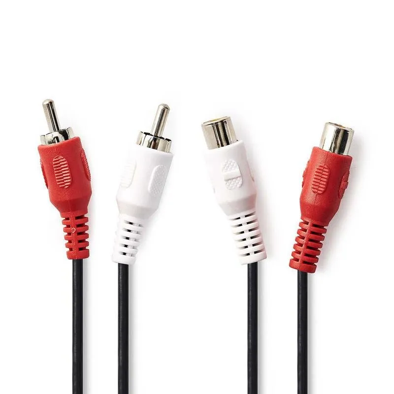 Cavo di estensione audio stereo Nedis CAGB24205BK20 2 m RCA femmina a maschio - immagine 1
