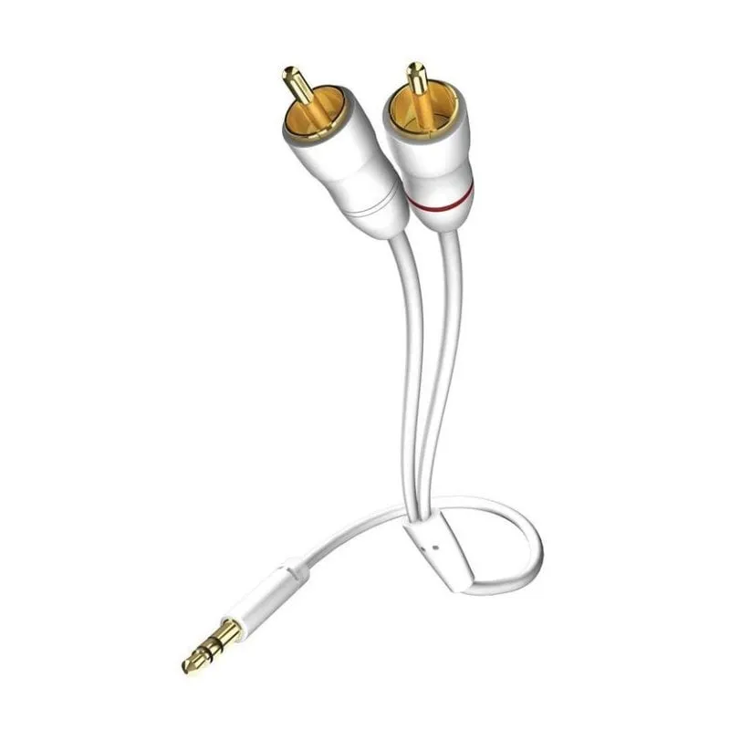 Cavo audio Inakustik 3,5mm a 2 x RCA 1,5 m bianco - immagine 1