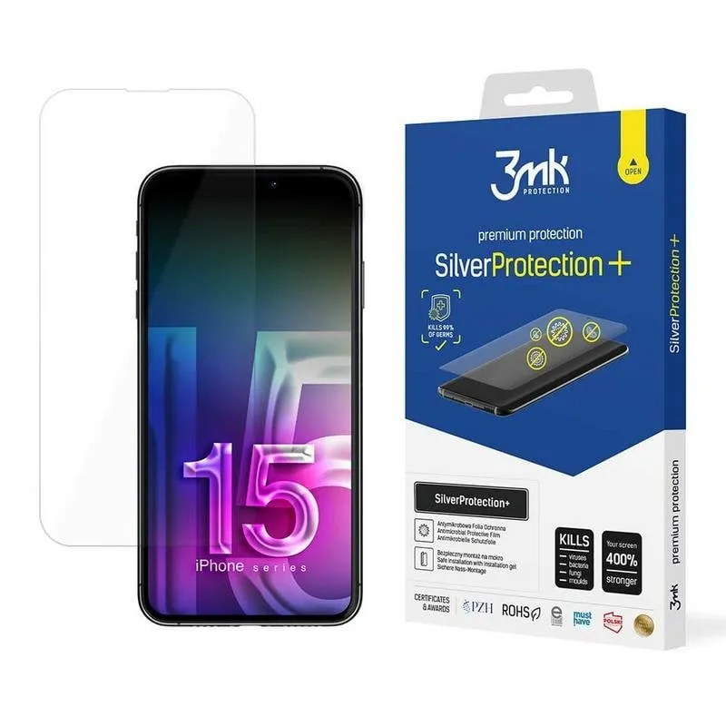 Protettore schermo 3MK SilverProtection+ per iPhone 15 - immagine 1