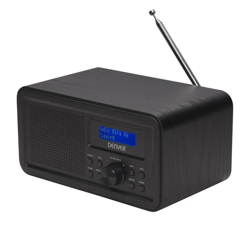 Radio Personale Denver DAB-30BLACK DAB+ FM Nero Legno - immagine 1