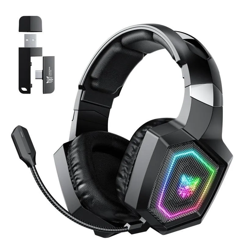Cuffie ONIKUMA GT806 wireless Bluetooth 5.4 gaming RGB nere - immagine 1