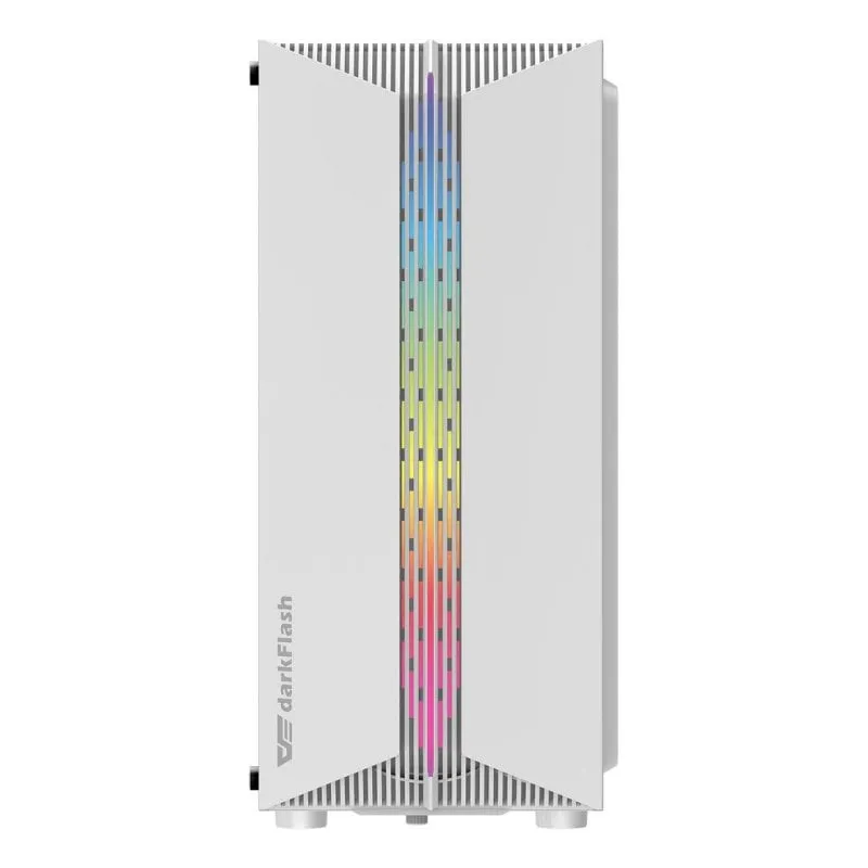 Case PC Gaming darkFlash DK151 Midi Tower Bianca ATX Finestra Temperata RGB - immagine 1
