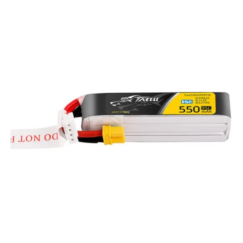 Batteria Tattu 3S 550mAh 95C 11.4V HV Lipo con Connettore XT30 - immagine 1