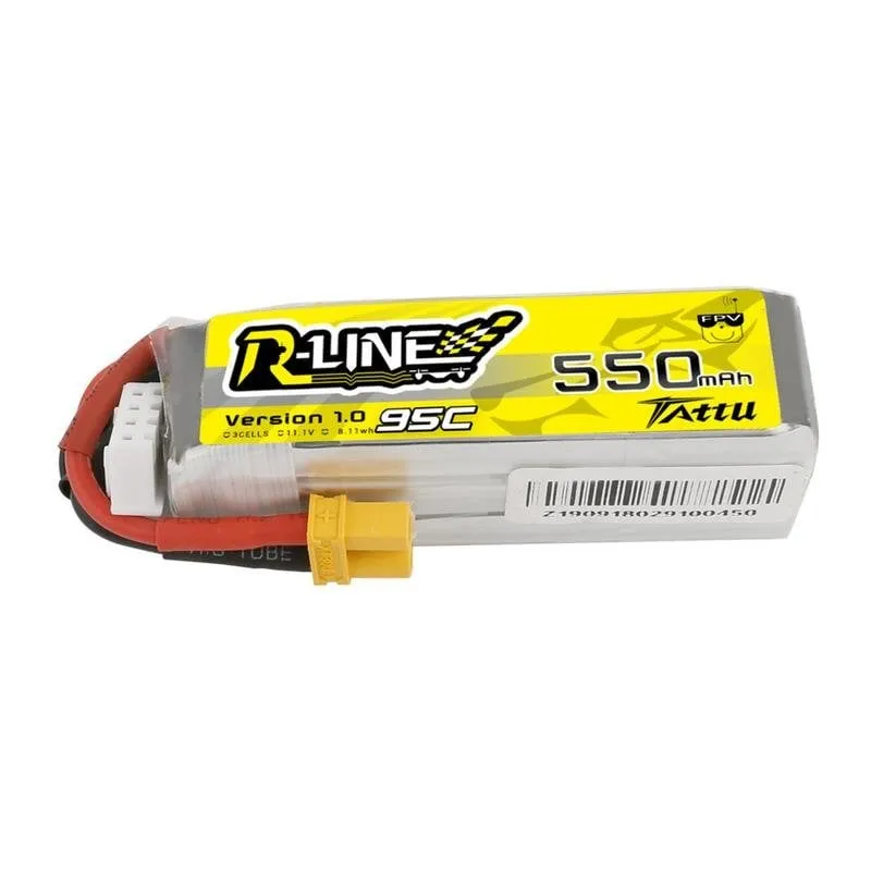 Batteria Tattu R-Line 550mAh 11.1V 95C 3S1P XT30 per droni - immagine 1