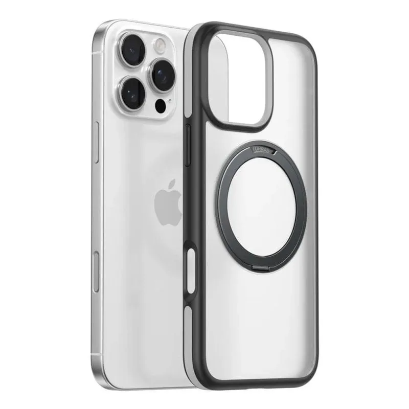 Funda para móvil Torras Ostand R Fusion Cover Grigio Trasparente con supporto per iPhone 16 Pro - immagine 1