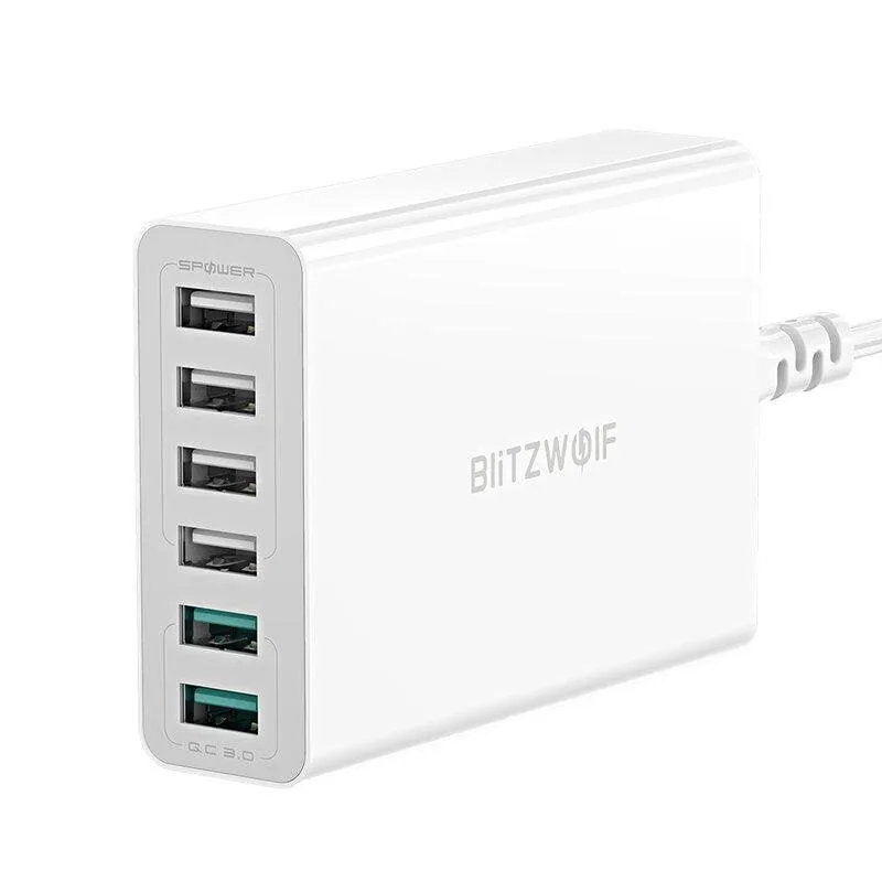 Caricatore BlitzWolf BW-S15 6 Porte USB 60W Quick Charge 3.0 Bianco - immagine 1