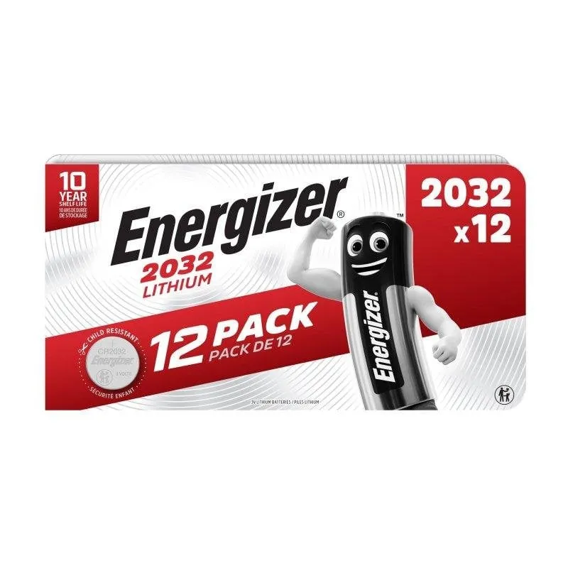 Pile a Bottone Litio CR2032 Energizer Pack da 12 Senza Mercurio - immagine 1
