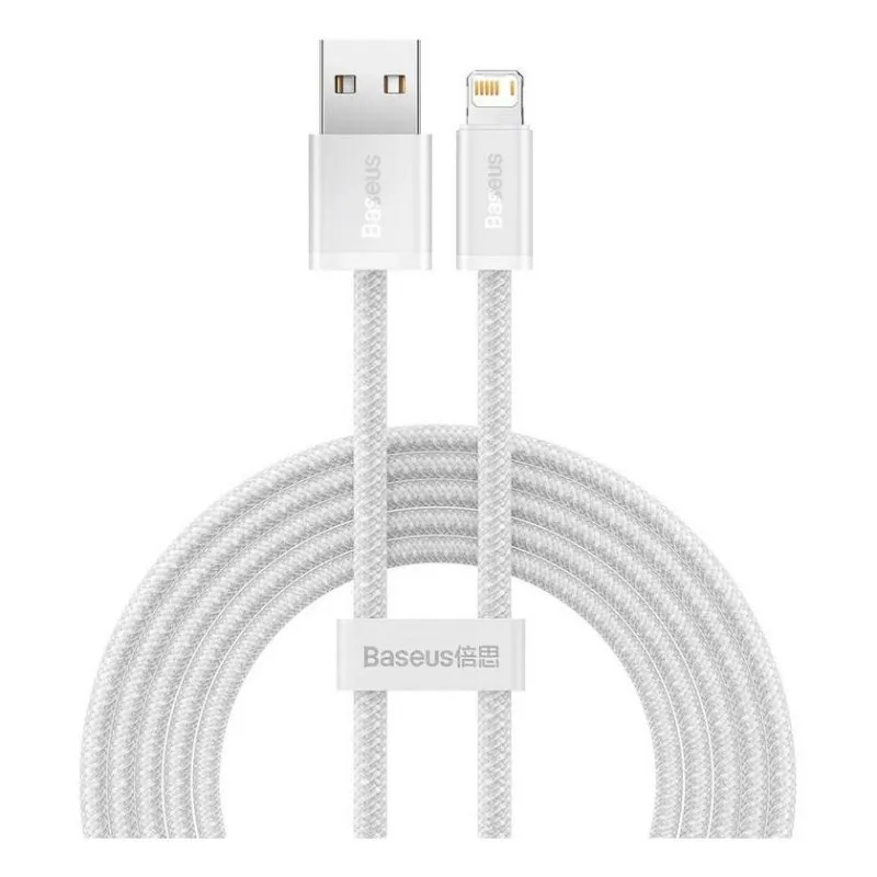 Cavo USB Lightning Baseus CALD000502 2 m 2,4 A Bianco - immagine 1