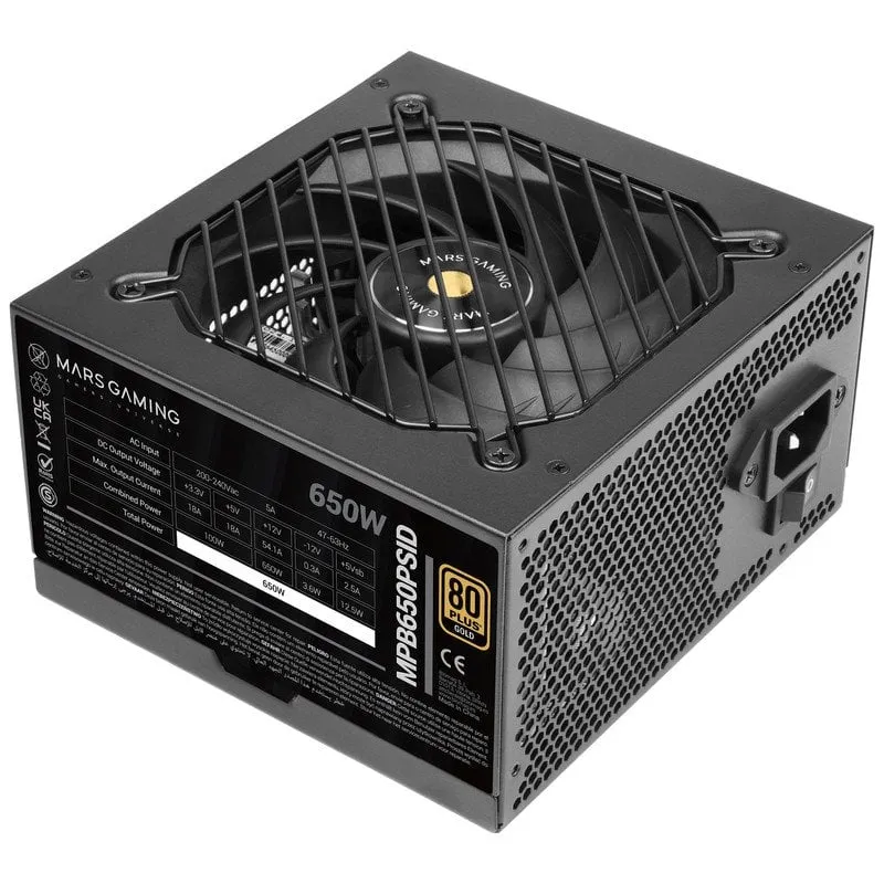 Fonte di Alimentazione Mars Gaming MPB650PSID 650W 80 Plus Gold ATX 3.1 PCIe 5.1 - immagine 1