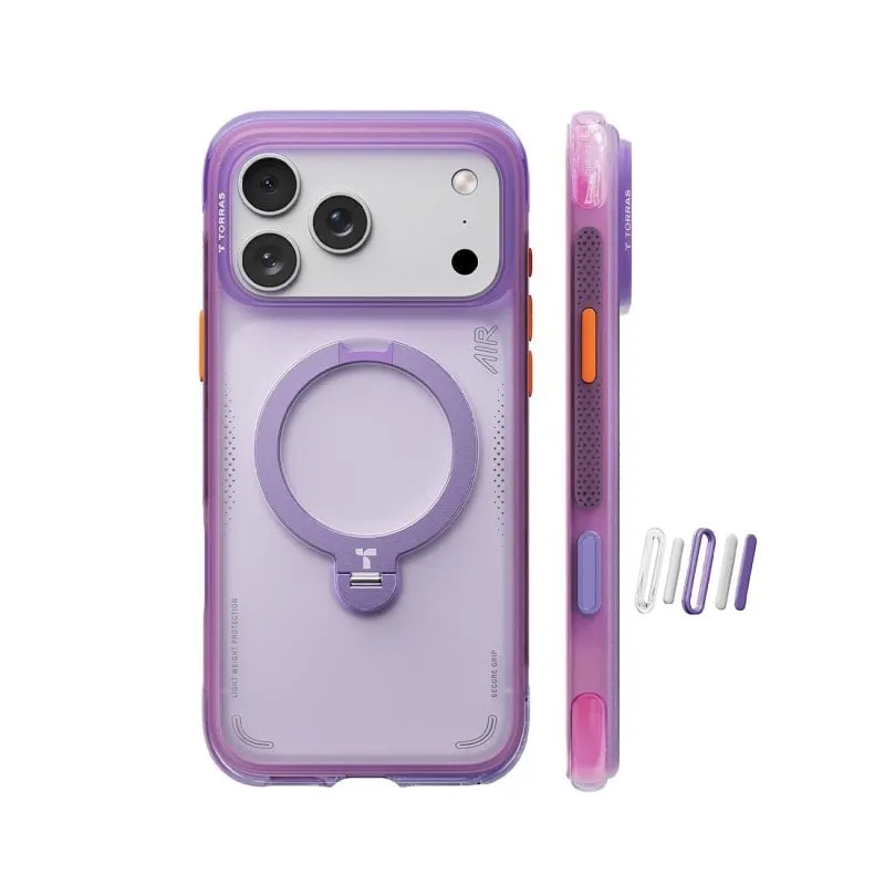 Funda per smartphone Torras Ostand Q3 Air Aurora Purple con supporto per iPhone 17 Pro - immagine 1