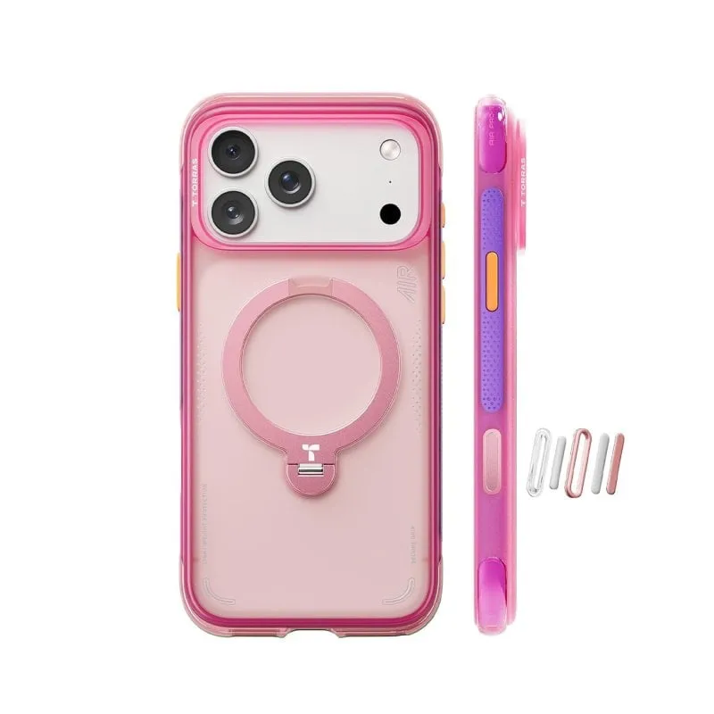 Funda per smartphone TORRAS Ostand Q3 Air Supporto Integrato Neon Pink per iPhone 17 Pro Max - immagine 1