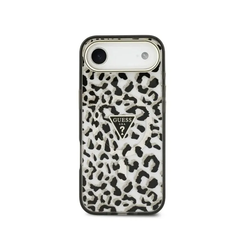 Funda per mobile Guess Leopardato Nero Glitter MagSafe PC+TPU per iPhone Air - immagine 1