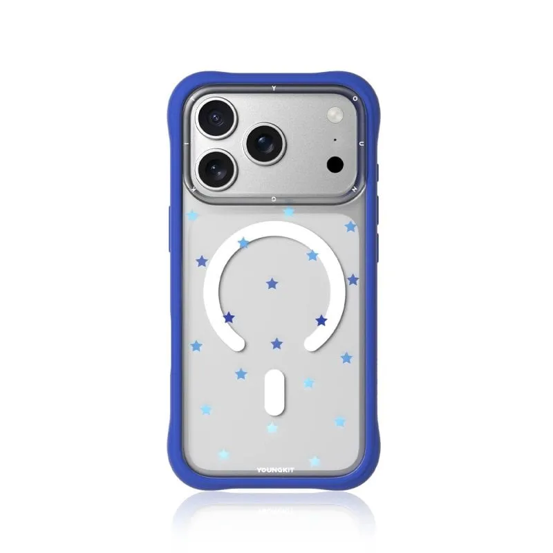 Custodia per smartphone Youngkit CH Star Dot Magnetica Trasparente Blu per iPhone 17 Pro - immagine 1