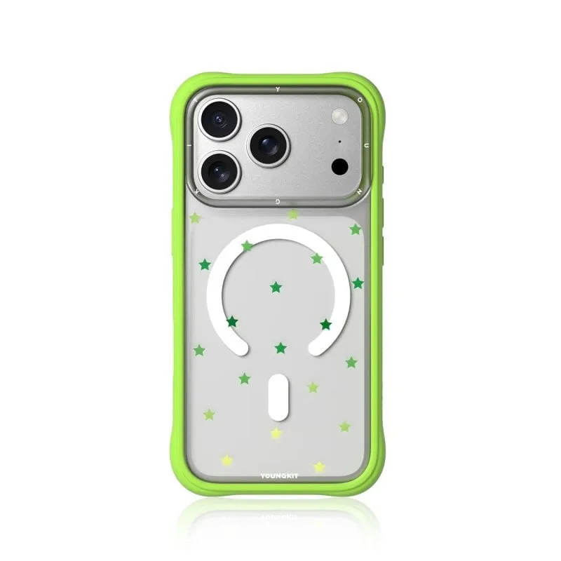 Custodia per smartphone Youngkit CH Star Dot Magnetica Trasparente Verde per iPhone 17 Pro - immagine 1