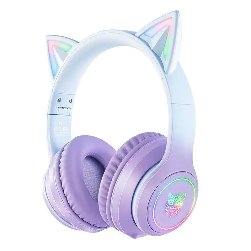 Cuffie ONIKUMA B90 wireless Bluetooth 5.0 Gaming con illuminazione RGB Blu/Viola - immagine 1