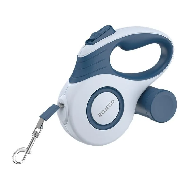 Corda Retrattile Rojeco A12 5m Automatica Blu per Cani - immagine 1
