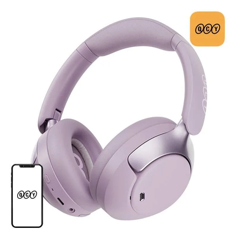 Auricolari QCY H3 Pro wireless Bluetooth con cancellazione rumore, uso quotidiano, ecologici, viola - immagine 1
