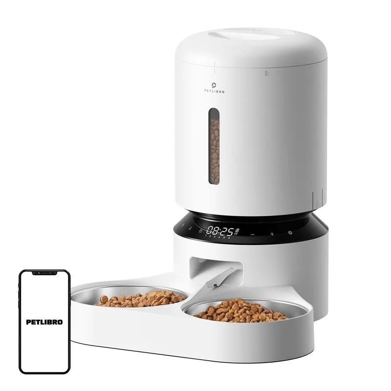Distributore di cibo per animali Petlibro Granary 5L doppia ciotola bianco - immagine 1