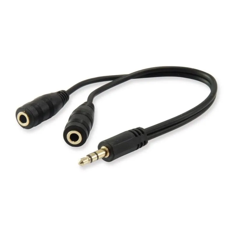 Divisore Audio EQUIP 2x3.5mm a 3.5mm Nero - immagine 1