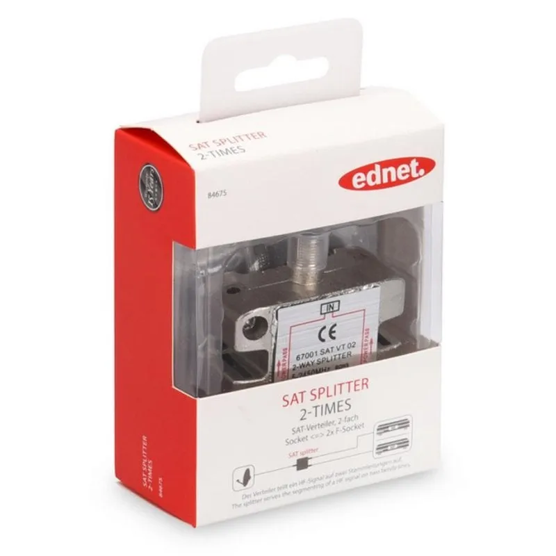 Divisore di segnale coassiale 2 vie F 5-2400 MHz metallico Digitus - immagine 1
